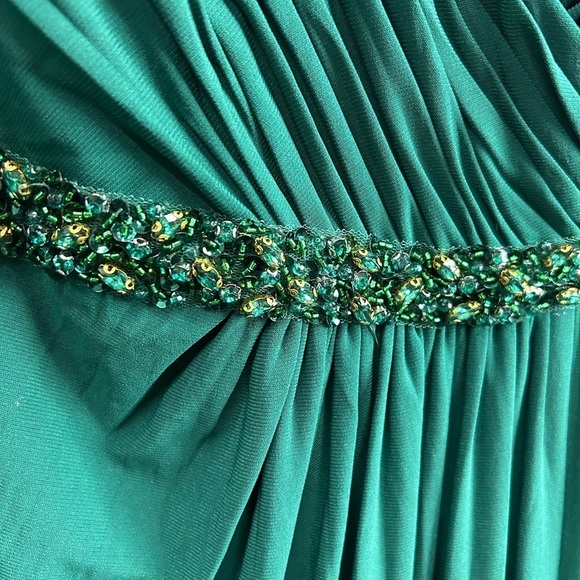 MAC DUGGAL 67899 NWT Beaded Belt Jersey Faux Wrap Long Sleeve Gown - Picture 6 of 7